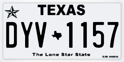 TX license plate DYV1157