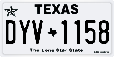 TX license plate DYV1158