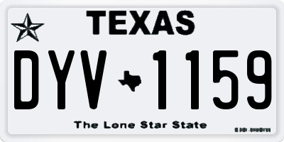 TX license plate DYV1159