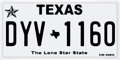 TX license plate DYV1160