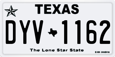 TX license plate DYV1162