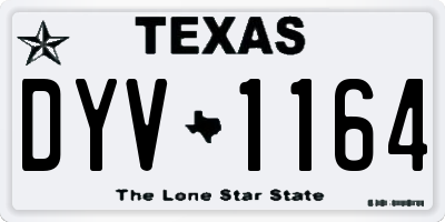 TX license plate DYV1164