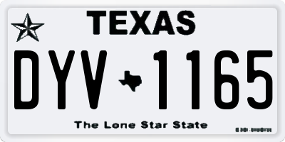 TX license plate DYV1165
