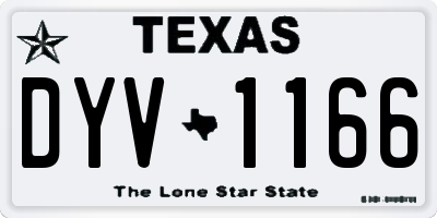 TX license plate DYV1166
