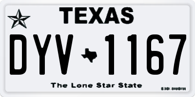 TX license plate DYV1167