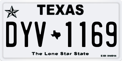 TX license plate DYV1169