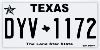 TX license plate DYV1172