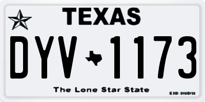 TX license plate DYV1173