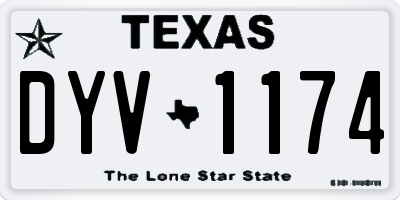 TX license plate DYV1174