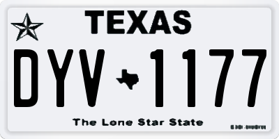 TX license plate DYV1177