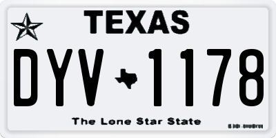 TX license plate DYV1178