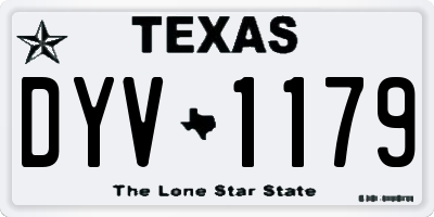 TX license plate DYV1179