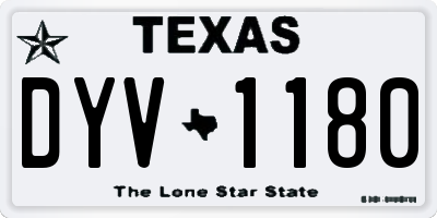 TX license plate DYV1180
