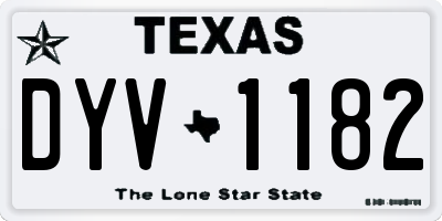 TX license plate DYV1182