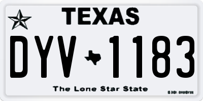 TX license plate DYV1183
