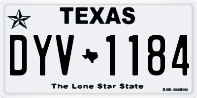 TX license plate DYV1184