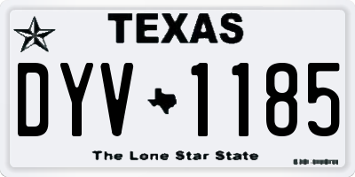 TX license plate DYV1185