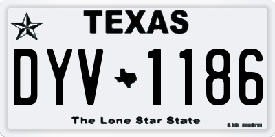 TX license plate DYV1186