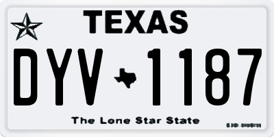 TX license plate DYV1187