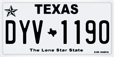 TX license plate DYV1190