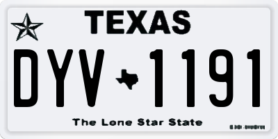 TX license plate DYV1191