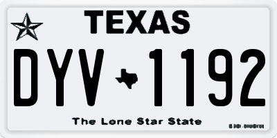 TX license plate DYV1192