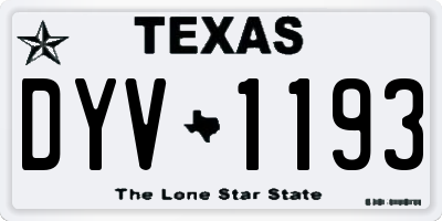 TX license plate DYV1193