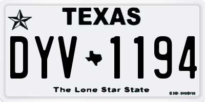 TX license plate DYV1194