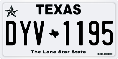 TX license plate DYV1195
