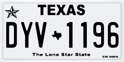TX license plate DYV1196