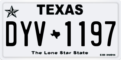 TX license plate DYV1197