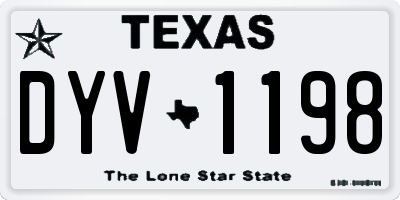 TX license plate DYV1198