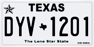 TX license plate DYV1201