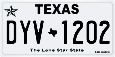 TX license plate DYV1202