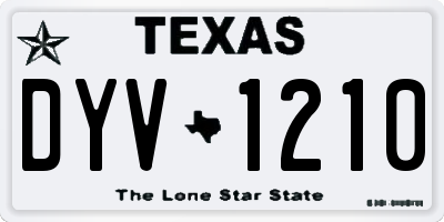 TX license plate DYV1210