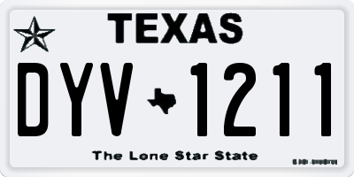 TX license plate DYV1211