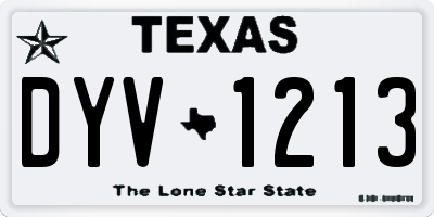 TX license plate DYV1213