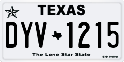 TX license plate DYV1215