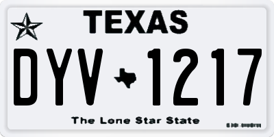 TX license plate DYV1217