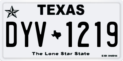 TX license plate DYV1219