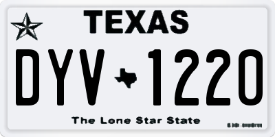 TX license plate DYV1220