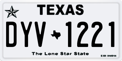 TX license plate DYV1221