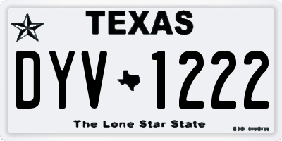 TX license plate DYV1222