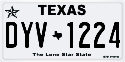 TX license plate DYV1224