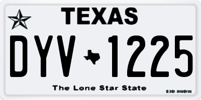 TX license plate DYV1225