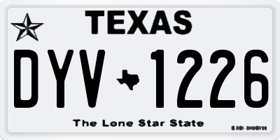 TX license plate DYV1226