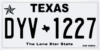 TX license plate DYV1227