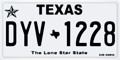 TX license plate DYV1228
