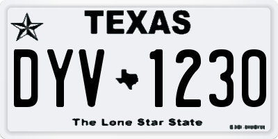 TX license plate DYV1230