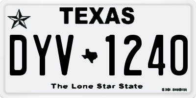 TX license plate DYV1240